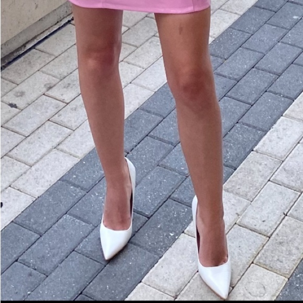 PrettyLittleThing White Snake Pattern Heels